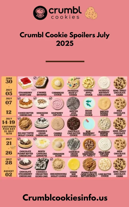 Crumbl Cookie Spoilers July 2025